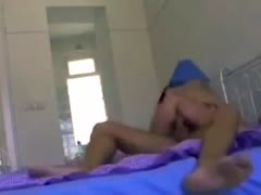 In reverse cowgirl stance, a sultry dark brown bitch rides the largest dick.